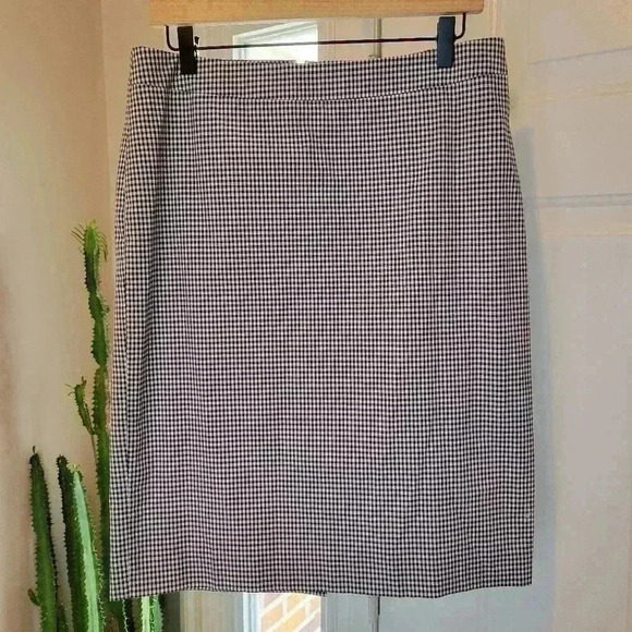Talbots Blue and White Checkered‎ Gingham Skirt, Size 8 - Picture 1 of 8